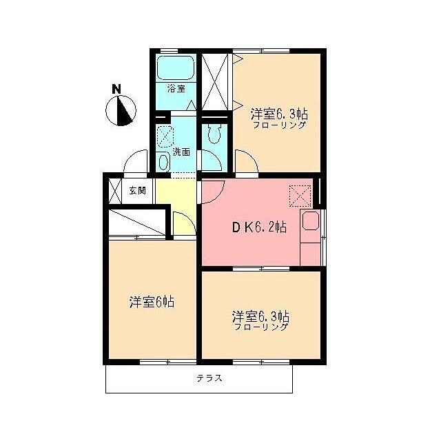 ハウスＫ２ 101号室 間取り