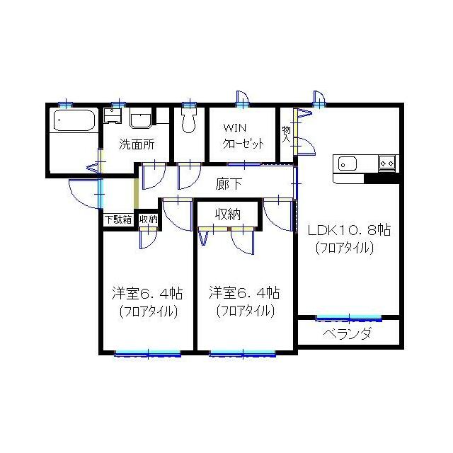 アルテミス湘南Ⅱ 202号室 間取り