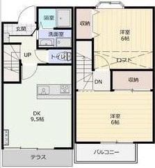 テラス66A棟 B号室 間取り