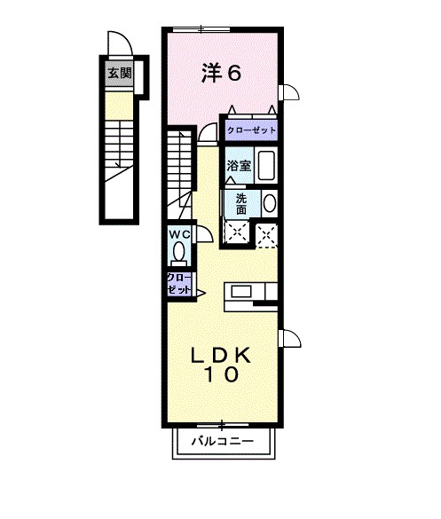 スカイ・ローズ 201号室 間取り