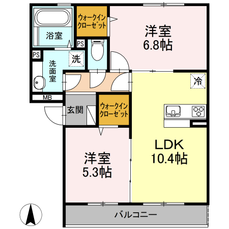 アゼリア 302号室 間取り