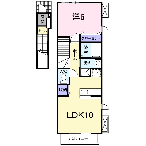 カーサ・プラシード 201号室 間取り