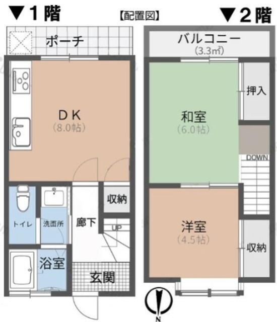 第二メゾン富士 B号室 間取り