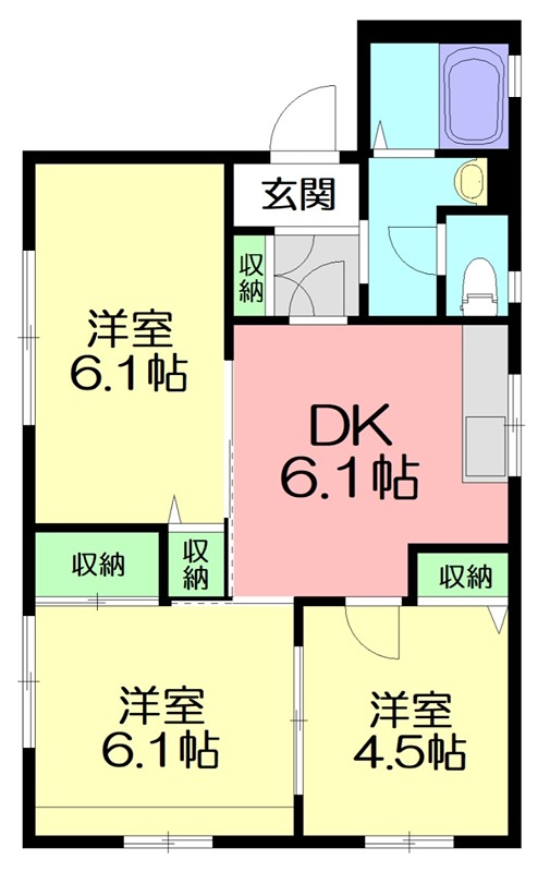 リバーパーク 202号室 間取り