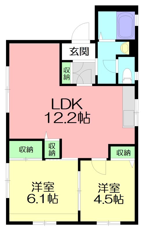 リバーパーク 202号室 間取り