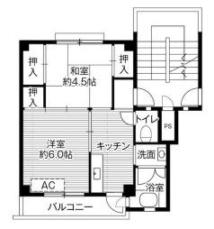 ビレッジハウス三田4号棟 505号室 間取り
