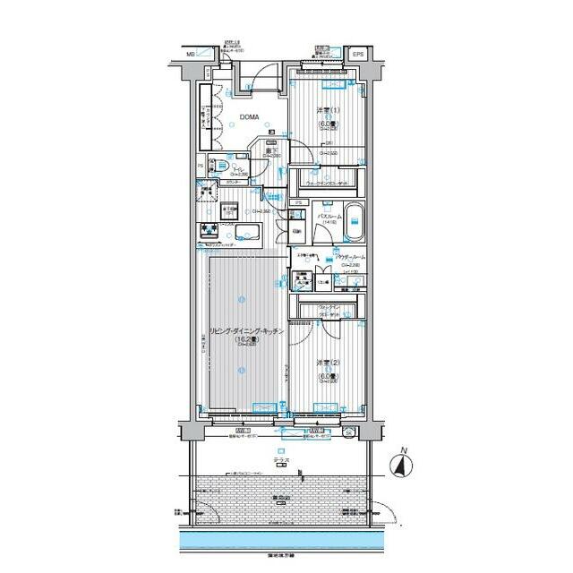 Ｎｉｓｓｈｉｎ　Ｇｒａｎｄｐａｌａｃｅ茅ヶ崎東海岸 104号室 間取り