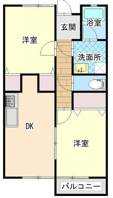 タウンハイツ 202号室 間取り