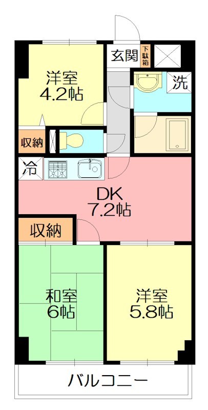 欅ハイツ 502号室 間取り