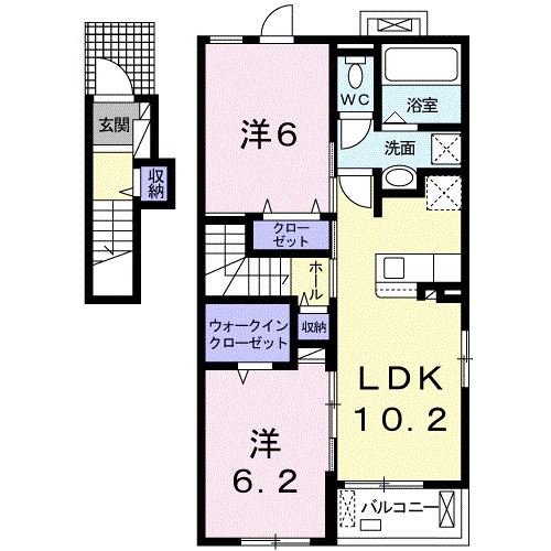 アンランジュⅡ 201号室 間取り
