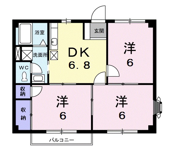 カーム大町 201号室 間取り
