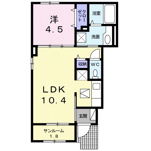 セカンドエレメントＢ 101号室 間取り