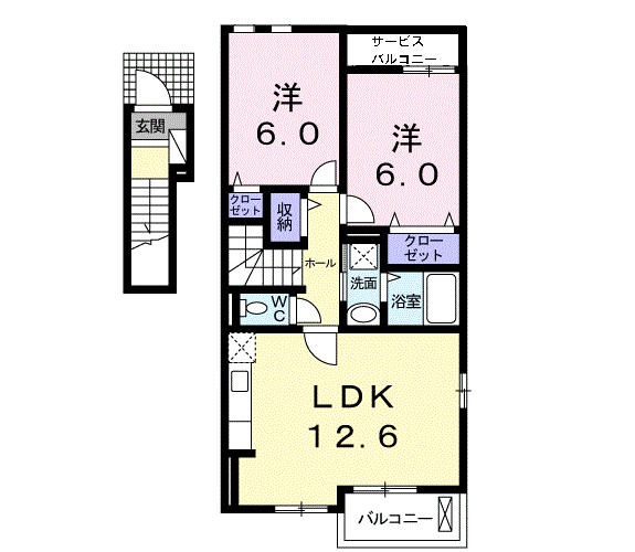 セレーノ光Ⅱ 201号室 間取り