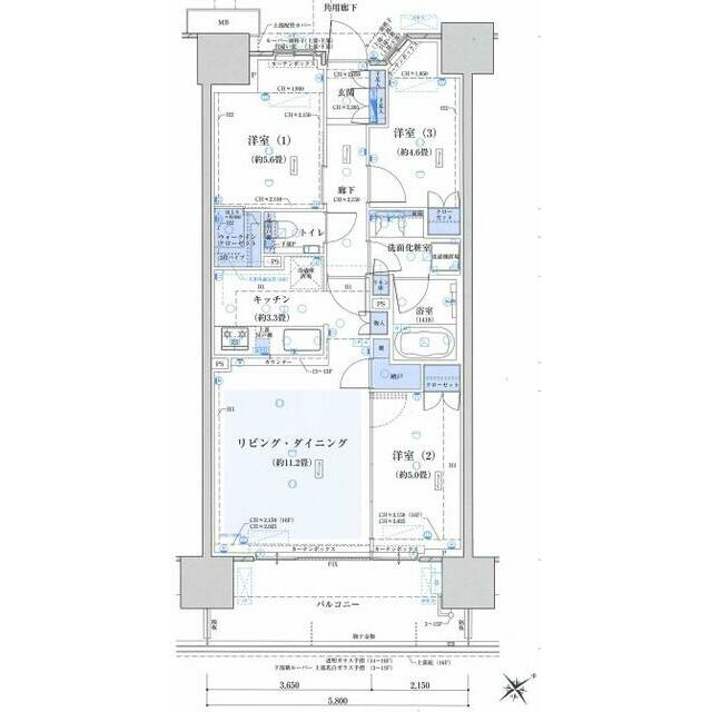クラッシィハウス湘南藤沢 5F号室 間取り