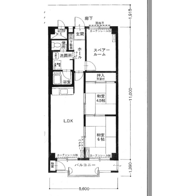 東建座間ハイツ４号棟西館 1409号室 間取り