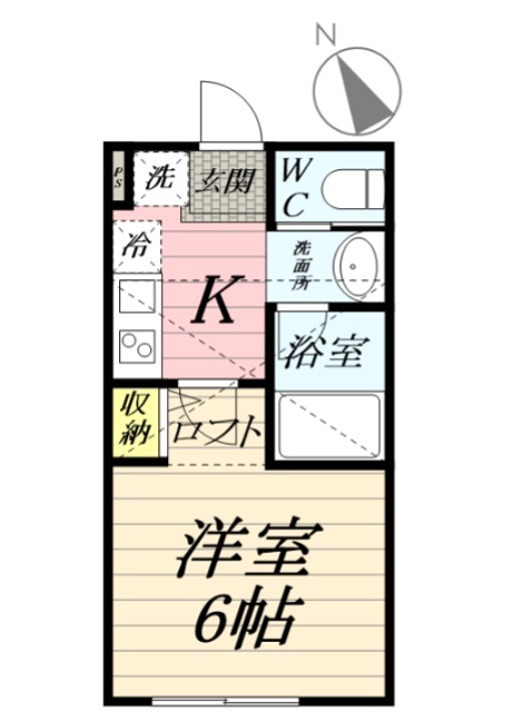 プリムヴェール 102号室 間取り