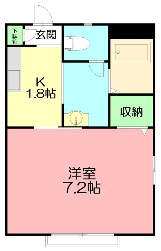 サウスウインド 205号室 間取り