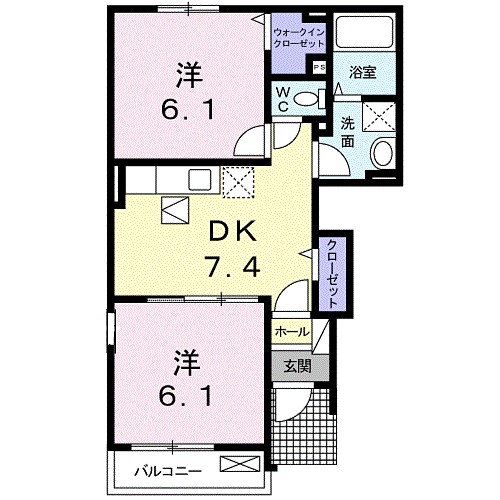 プレシュ村岡東 101号室 間取り