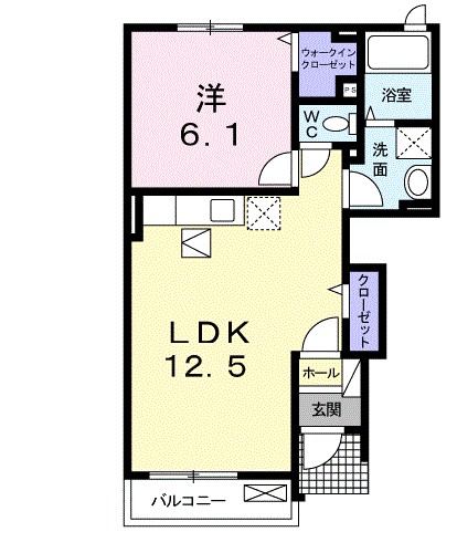 ランバーコート 103号室 間取り