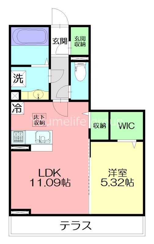 サザンウィング 202号室 間取り