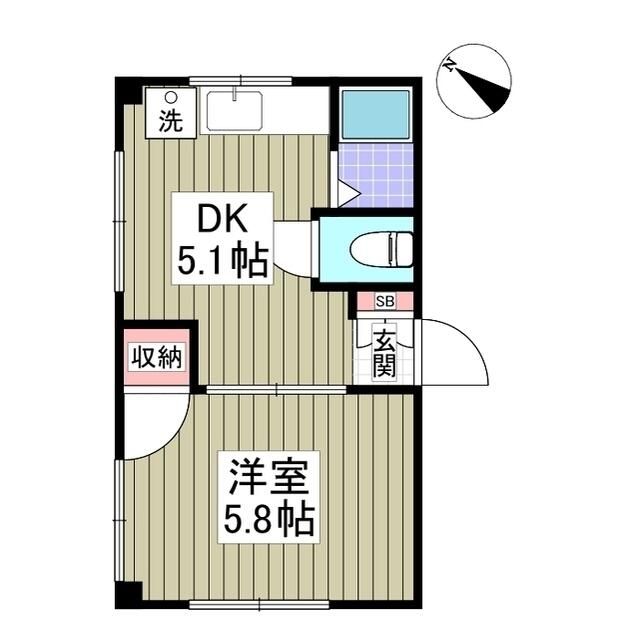 第一ハイム山下 107号室 間取り