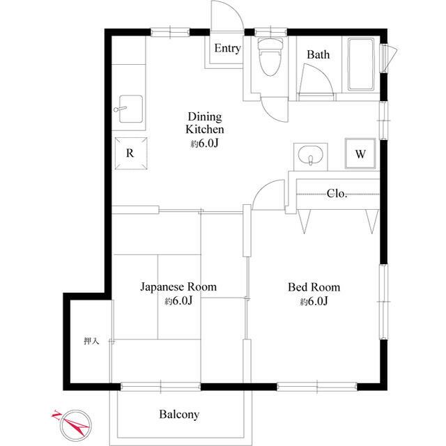 メゾン椎の実 0201号室 間取り