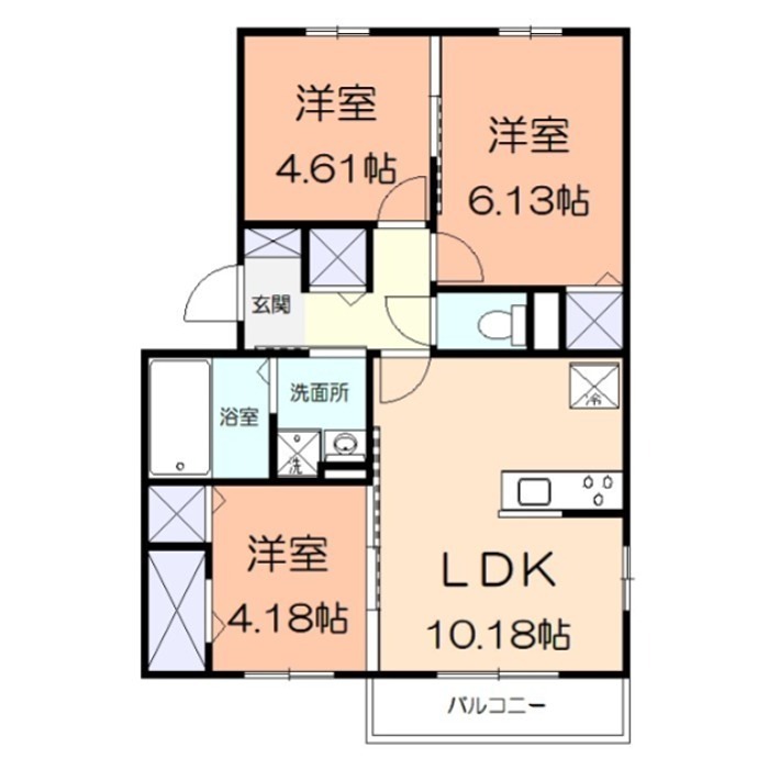 グレイスⅥ 201号室 間取り