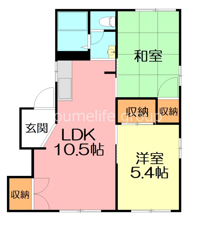 フローラ湘南 101号室 間取り