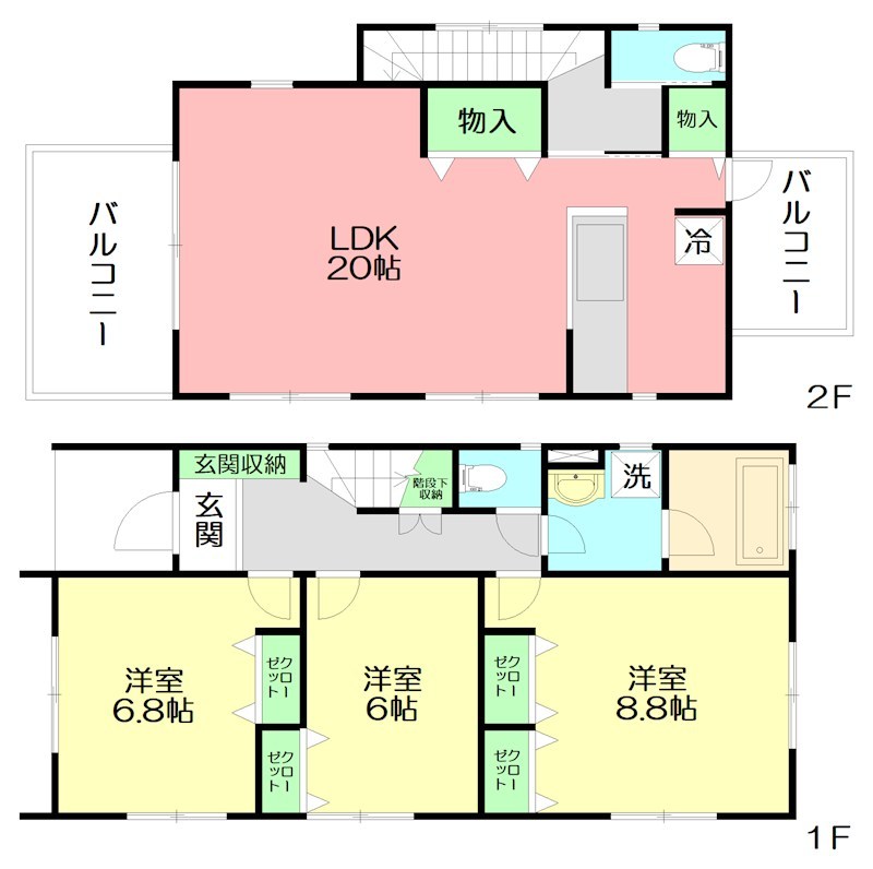 稲村ケ崎貸家A号棟 間取り図