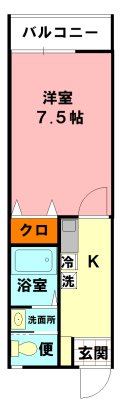 アクアベル 103号室 間取り