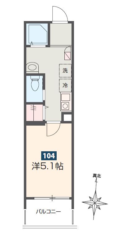 Mercer Hills 伊勢原 104号室 間取り