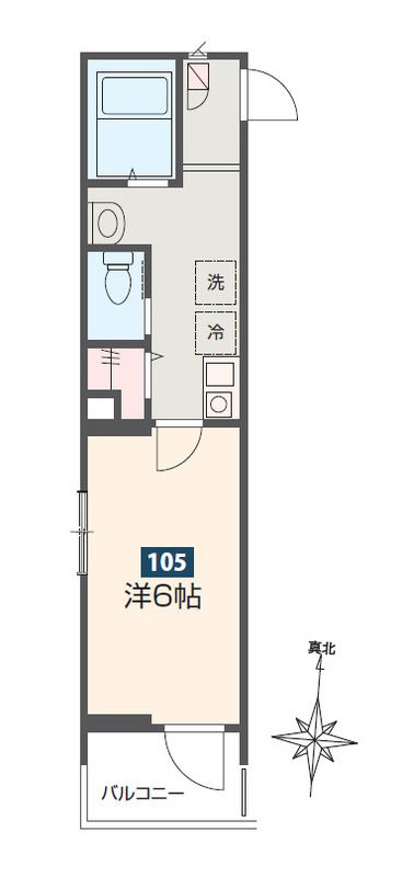 Mercer Hills 伊勢原 105号室 間取り