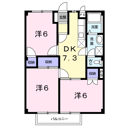 プレジデント 102号室 間取り