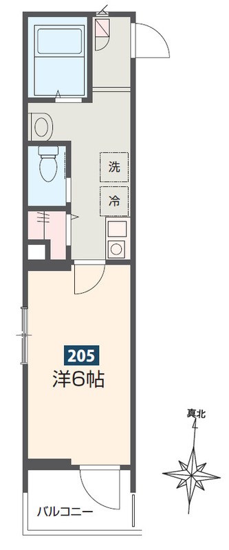 Mercer Hills 伊勢原 205号室 間取り