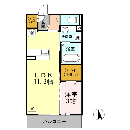 ブランシエラ 301号室 間取り