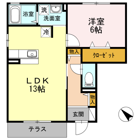 プラム 101号室 間取り