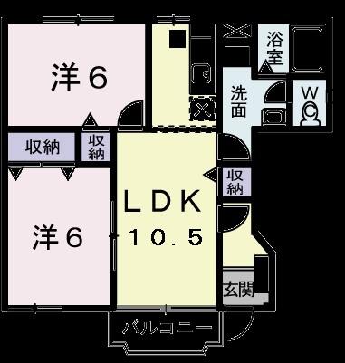 ソレアードＢ 101号室 間取り