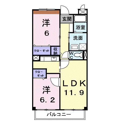 ヴェルグ広貴 307号室 間取り