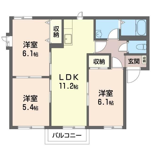 フミール美鈴 201号室 間取り