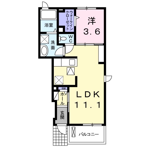 シーダーコート 104号室 間取り