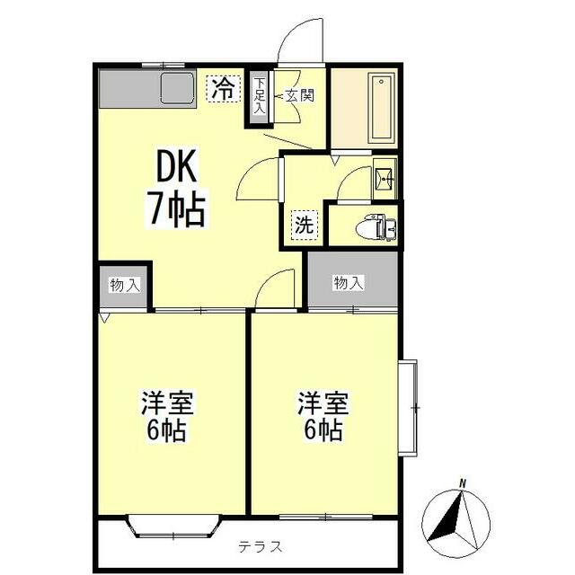 グランデ・ロータス壱番館 101号室 間取り