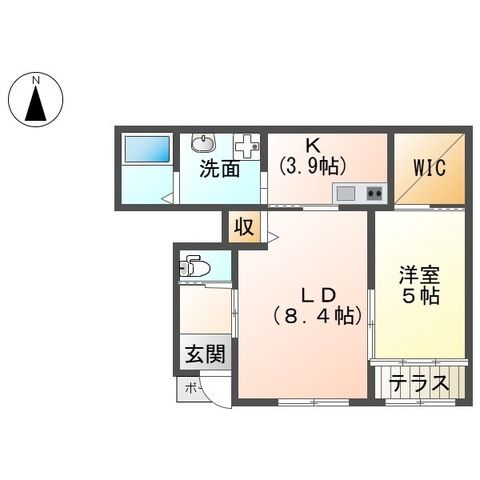 大磯町生沢アパート新築工事 105号室 間取り