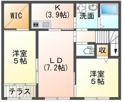 大磯町生沢アパート新築工事 203号室 間取り