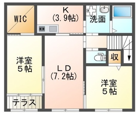 大磯町生沢アパート新築工事 201号室 間取り