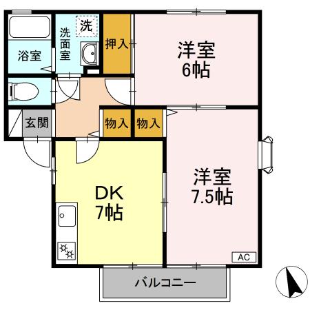 ラークヒルズ 103号室 間取り