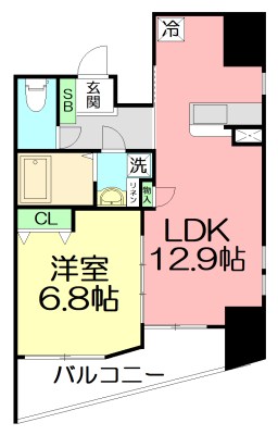 S-FORT茅ヶ崎 801号室 間取り