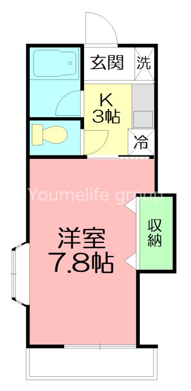 スクエアコート 101号室 間取り