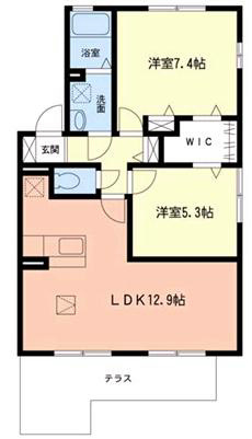 コートセルポアB 101号室 間取り
