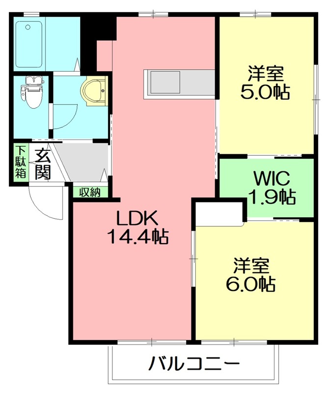 セリネ材木座 202号室 間取り