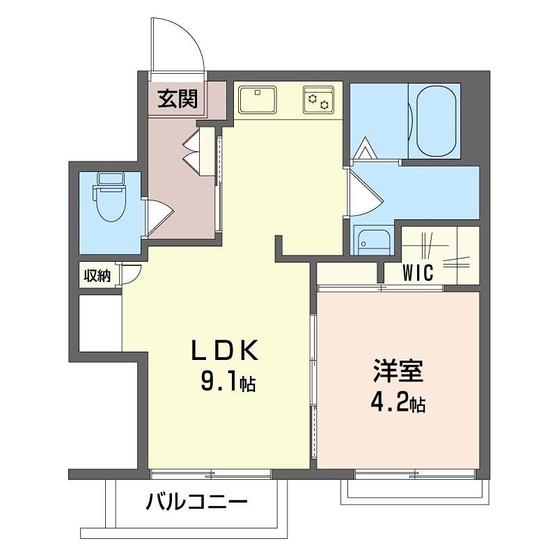 クローバーハイツ 203号室 間取り